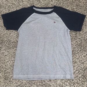 Tommy Hilfiger Grey Navy & Red Short Sleeve Tee